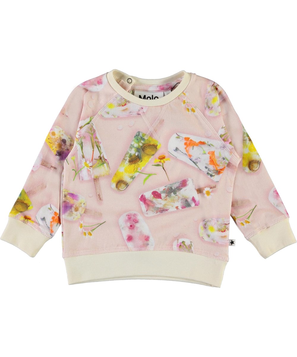 Elsa - Ice Lollies - Økologisk babybluse med is print