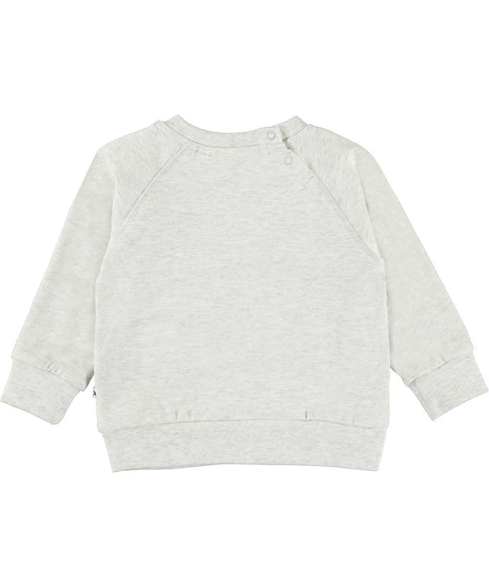 Elsa - Little Fox - Økologisk lysegrå babybluse med ræv