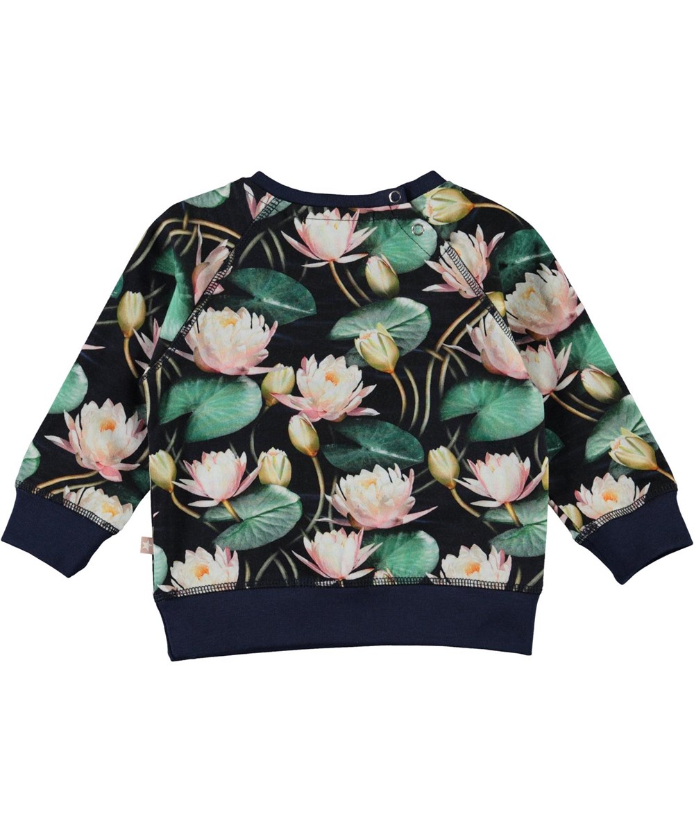 Elsa - Water Lilies - Økologisk babybluse med åkande print