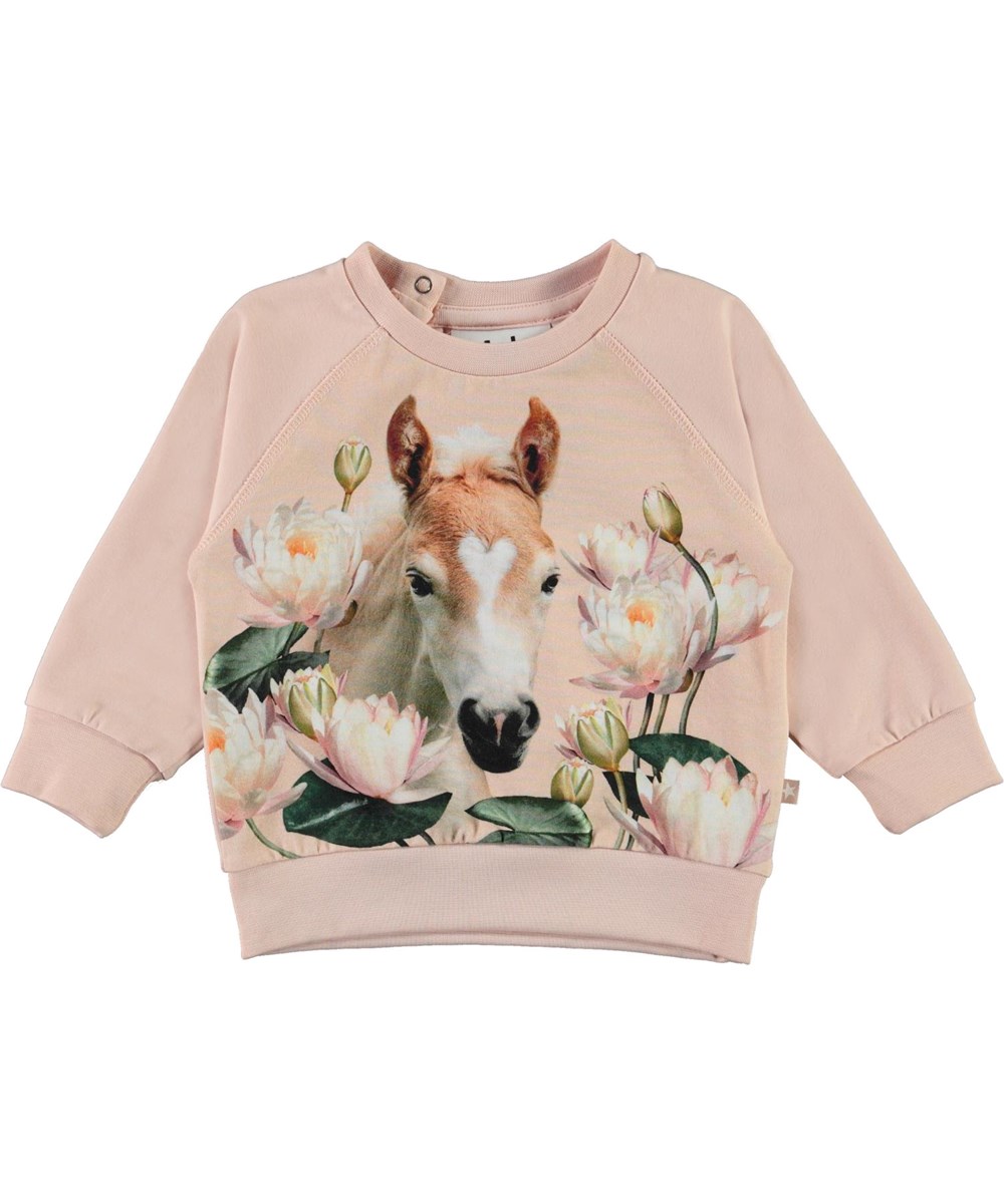Elsa - Water Lily Foal - Økologisk babybluse med føl og åkander