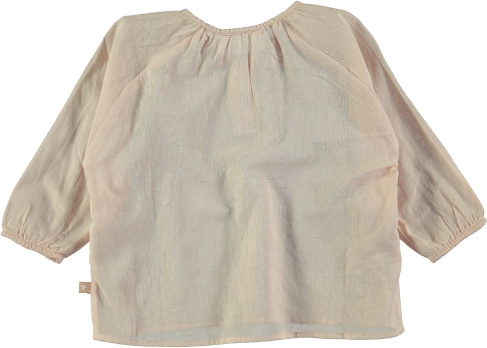Rosemary - Peach Puff - Langærmet, ferskenfarvet baby t-shirt
