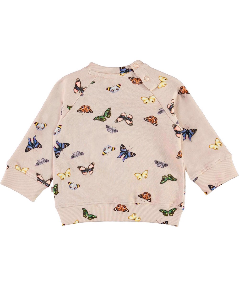 Dima - I See You Mini - Økologisk rosa sweatshirt sommerfugle