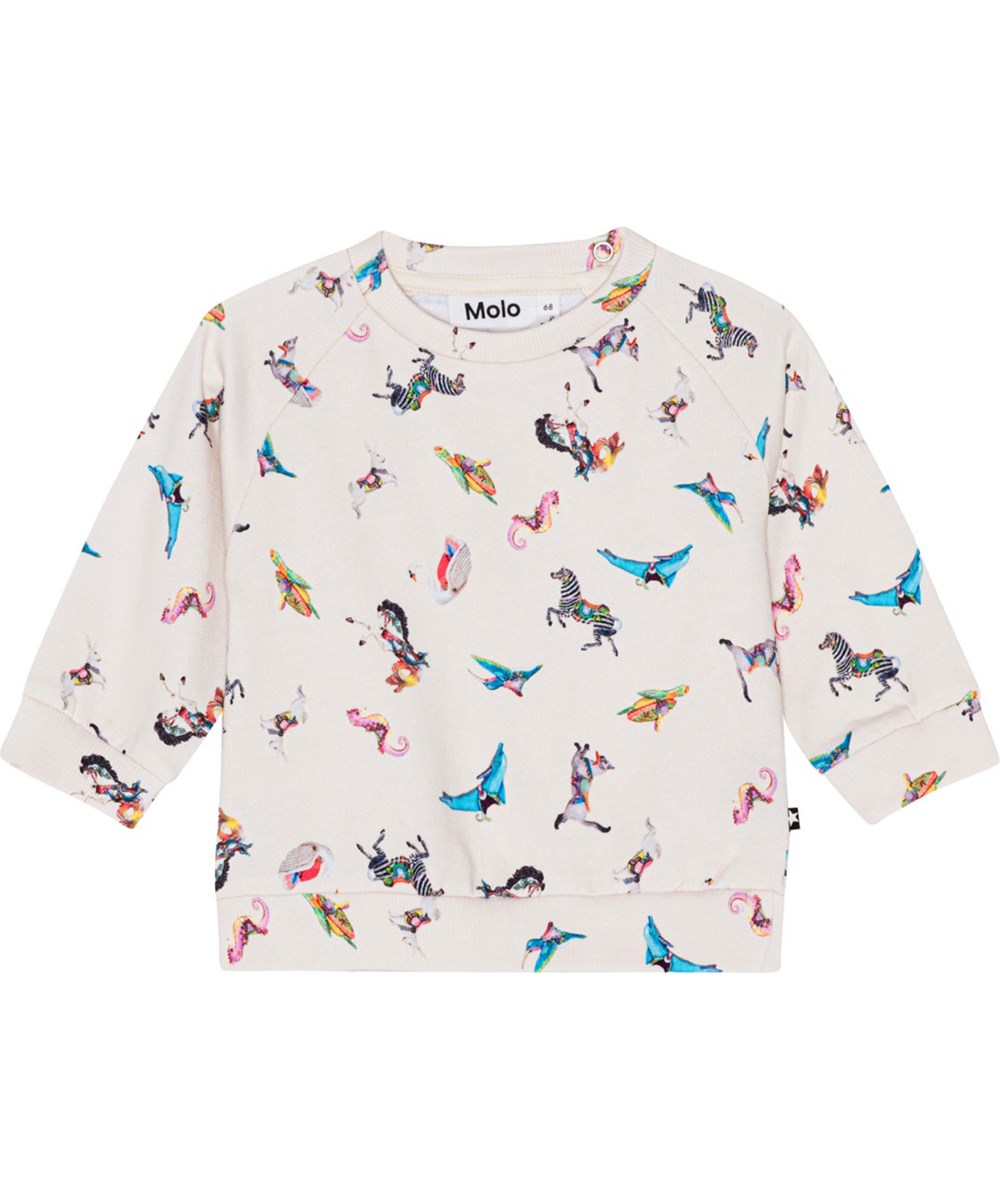 Disc - Carousel Mini - Råhvid sweater til de mindste i økologisk bomuldsjersey