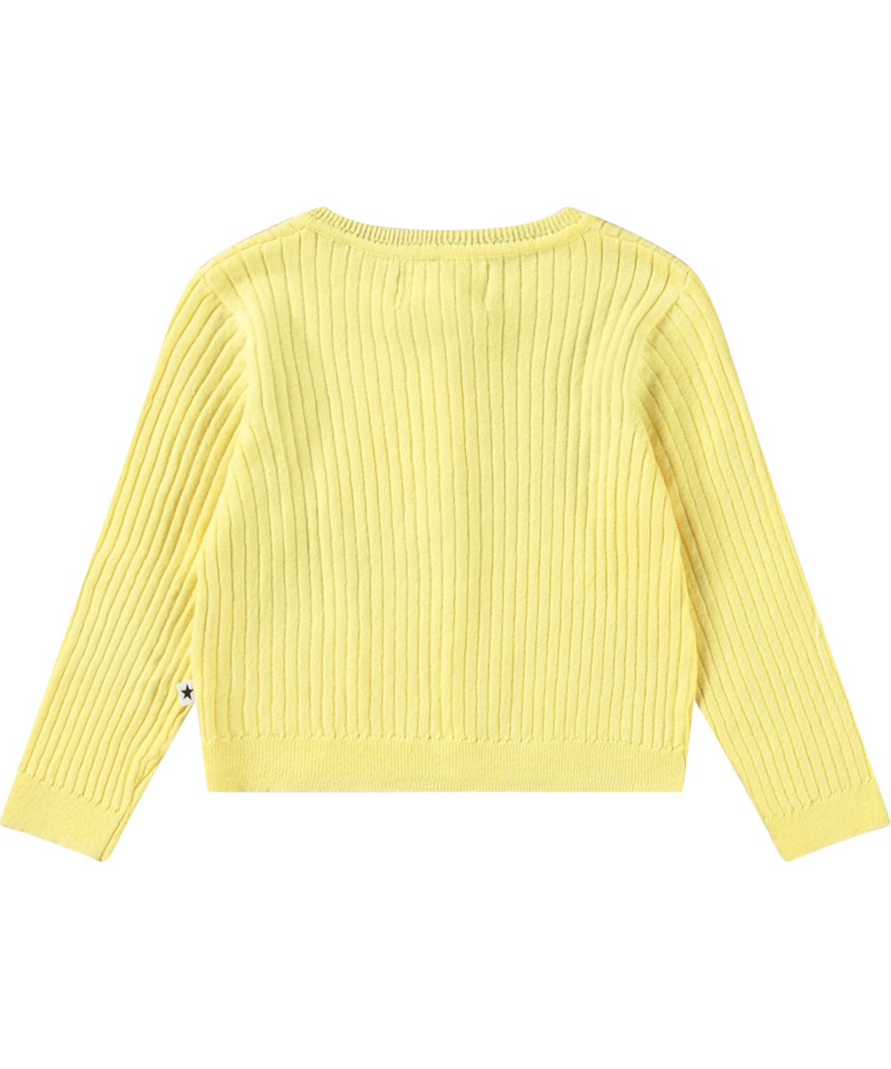 Gabby - Sunbright - Gul økologisk strik babycardigan
