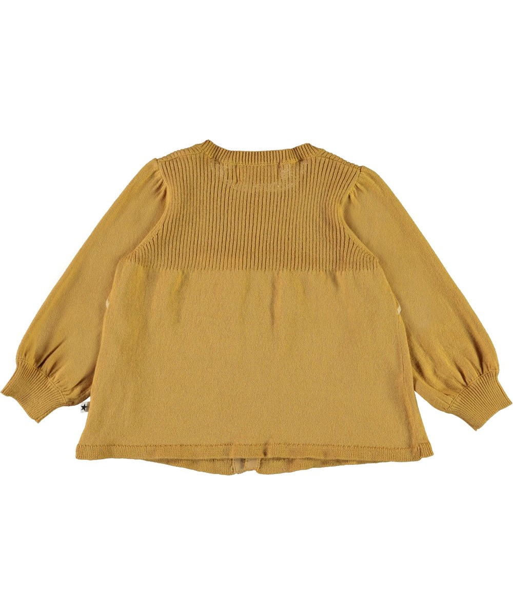 Gerda - Honey - Honning farvet baby strik cardigan