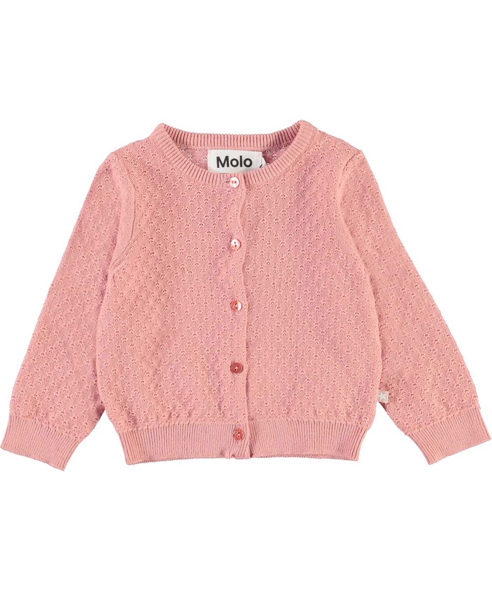 Ginny - Rosewater - Lys koral farvet cardigan hulmønstret