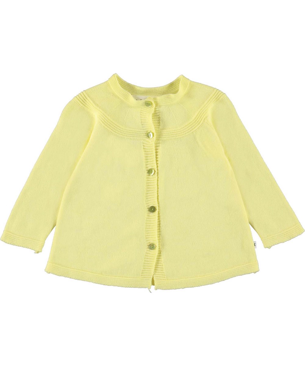 Gisela - Yellow Pear - Lysegul cardigan perlemorsknapper