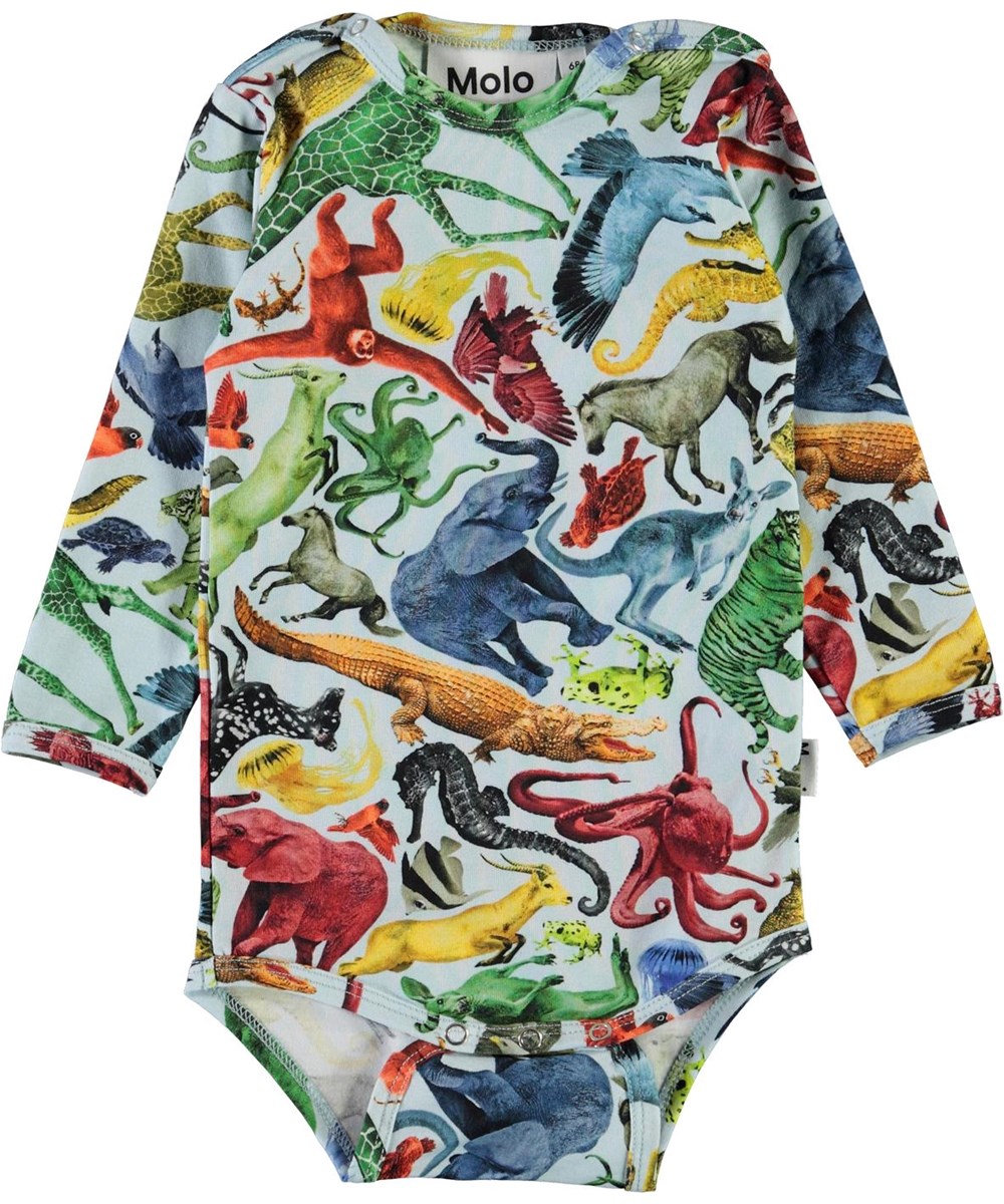 Field - Colourful Animals - Ekologisk babybody med djurtryck