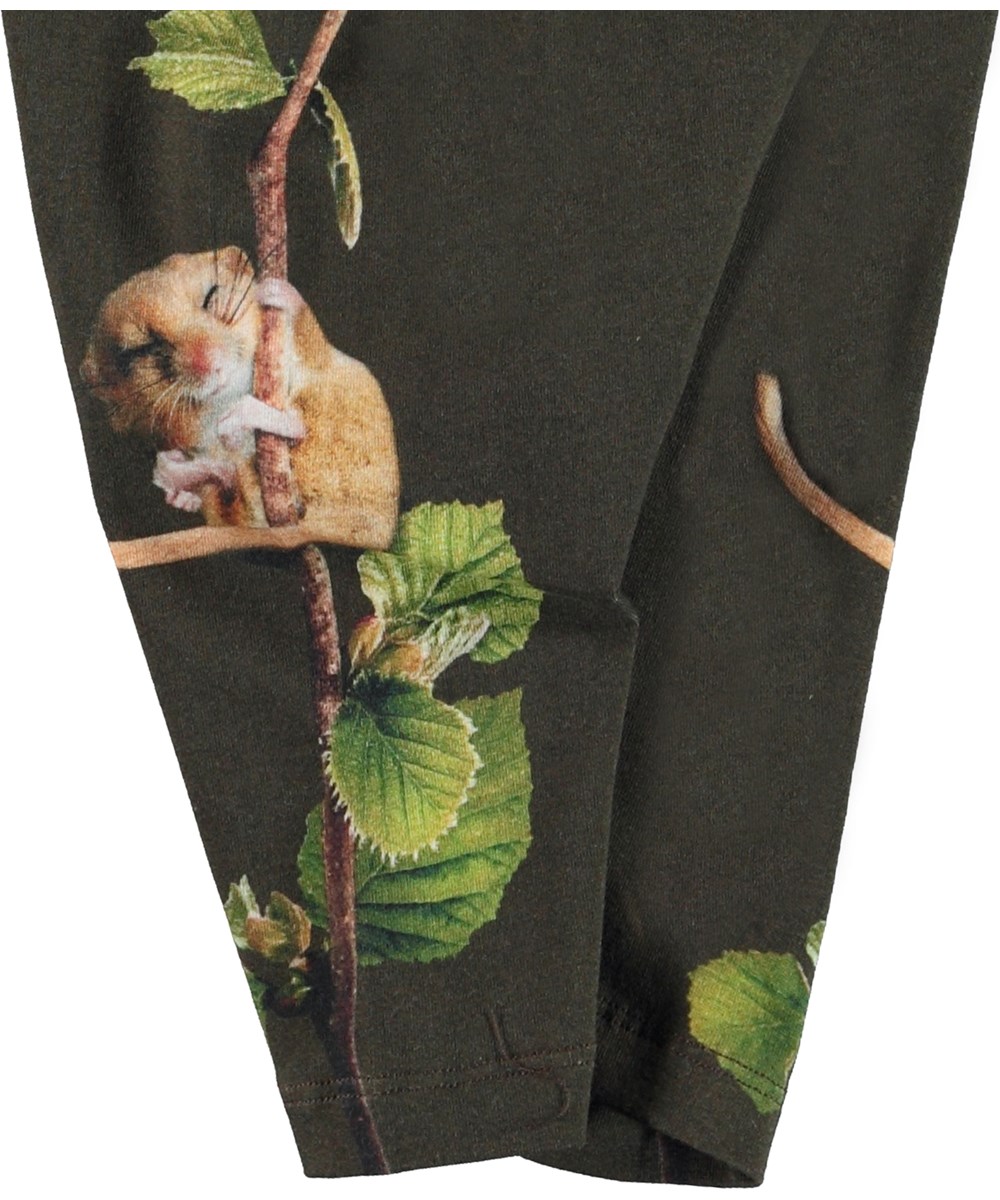 Sabb - Dormouse - Bruna babybyxor med möss.