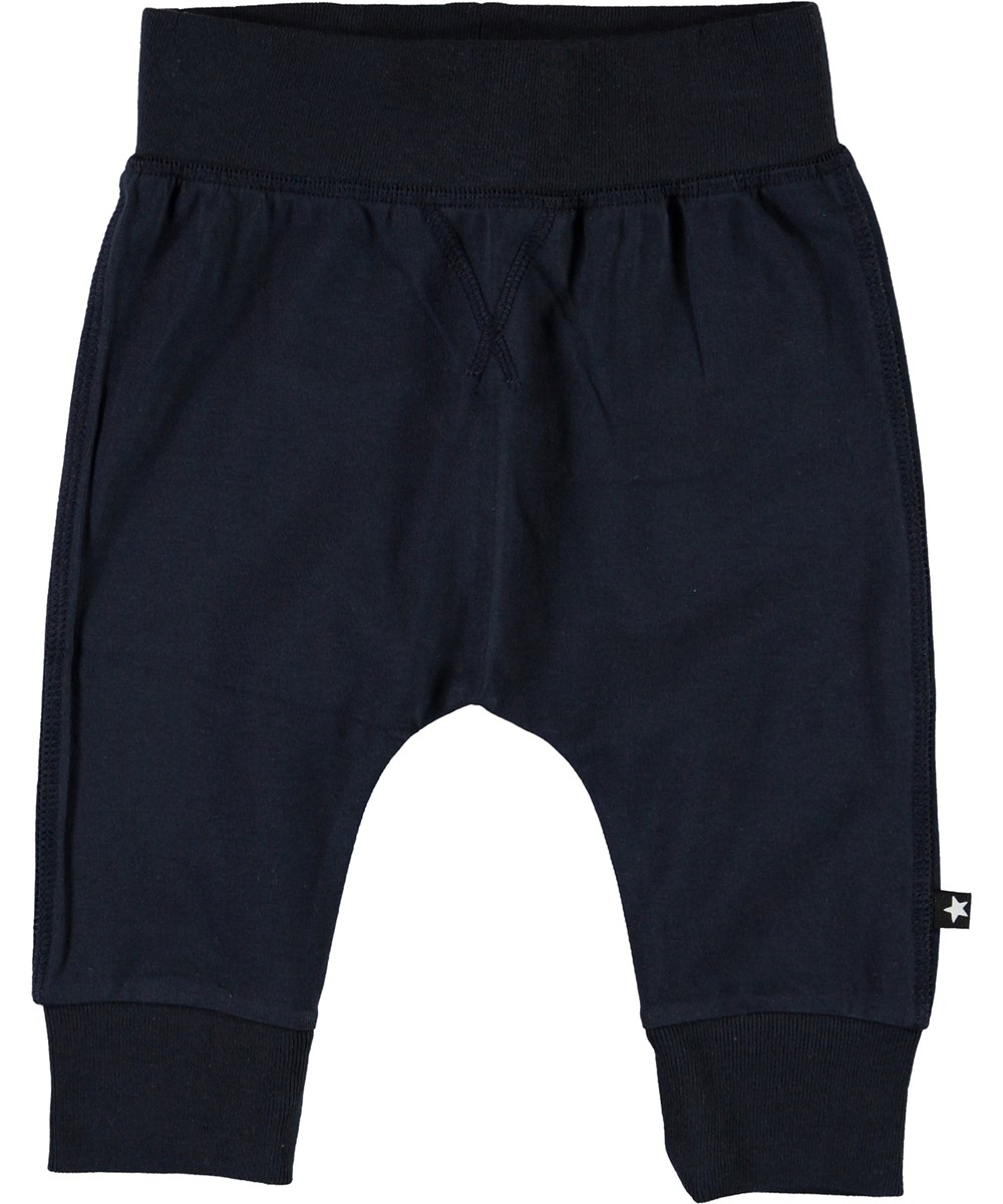 Sammy - Dark Navy - Mörkblå ekologiska babybyxor