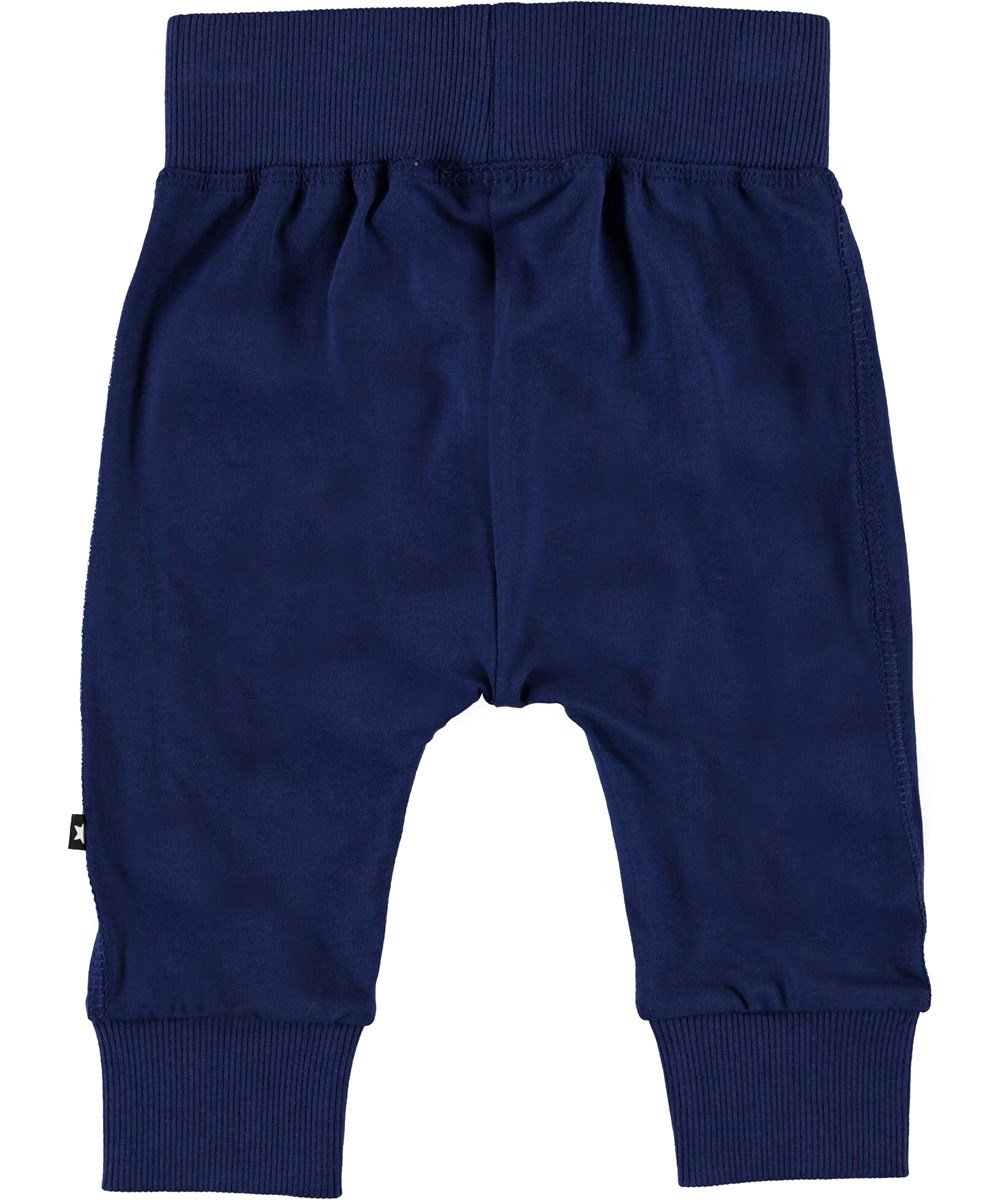 Sammy - Ink Blue - Ekologiska blå babybyxor 