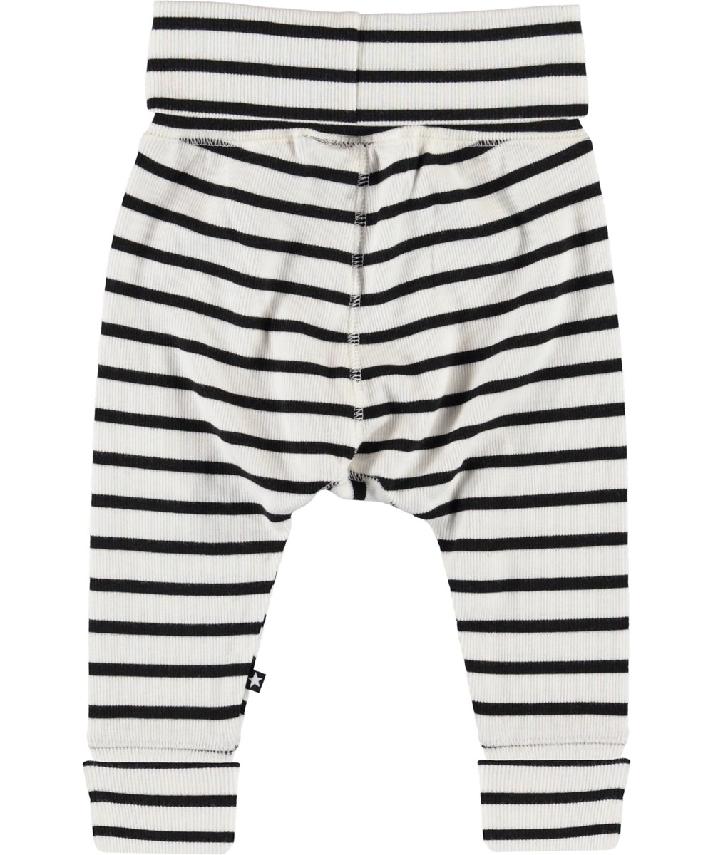 Son - Black Stripe - Svart och vita randiga baby byxor