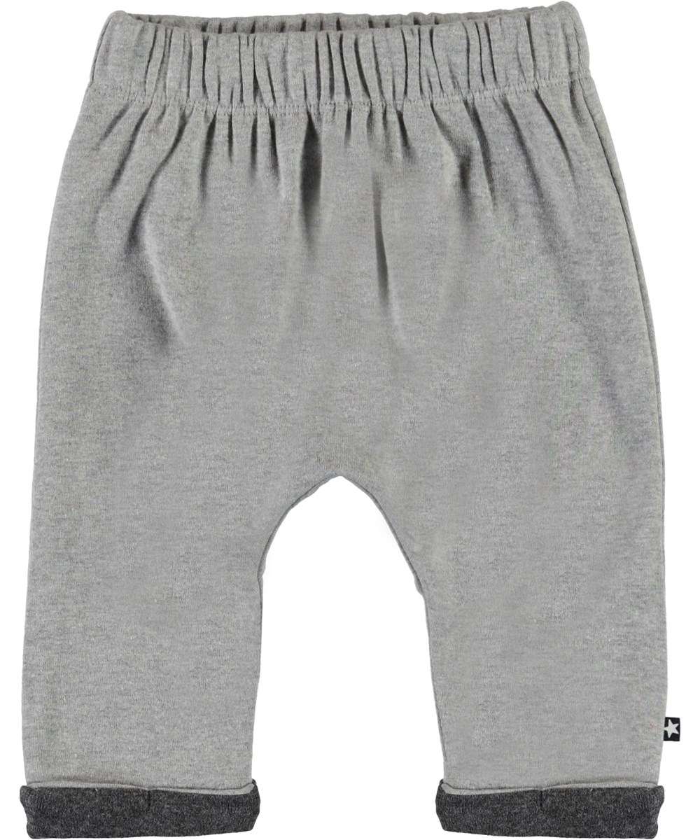 Soyo - Grey Melange - Grå baby sweatpants