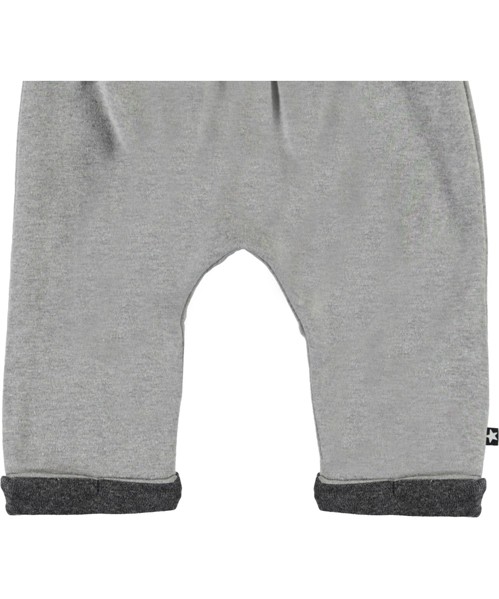 Soyo - Grey Melange - Grå baby sweatpants