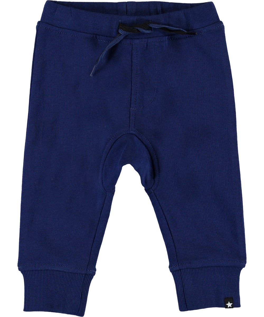 Stan - Ink Blue - Ekologisk blå baby sweatpants