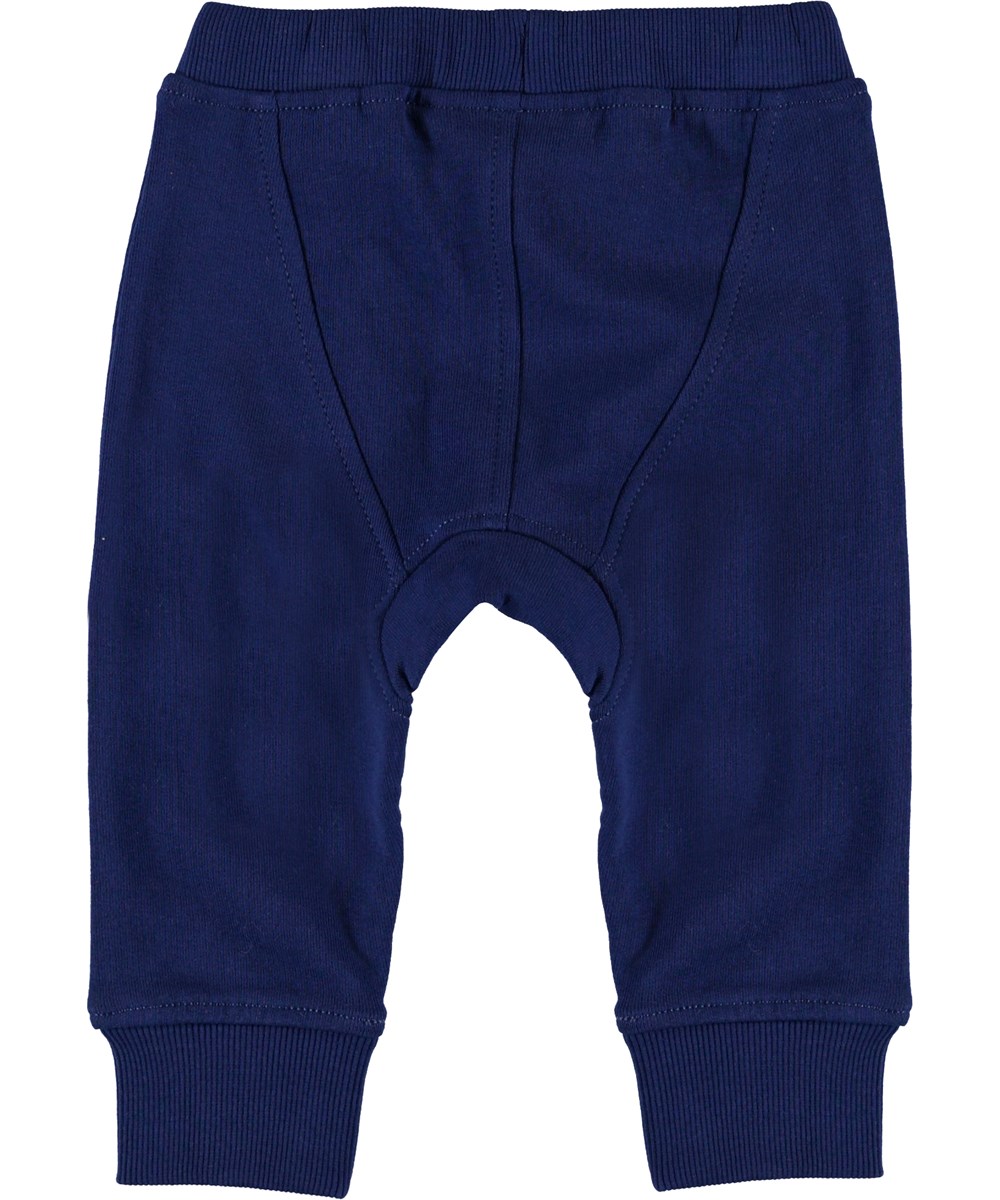 Stan - Ink Blue - Ekologisk blå baby sweatpants