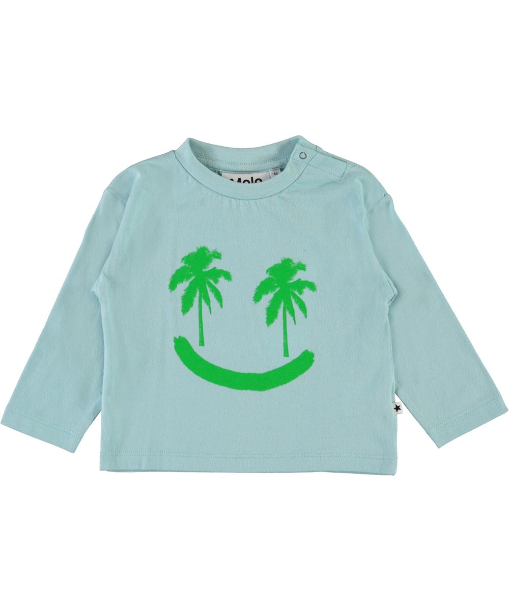 Egil - Sterling Blue - Ljusblå tröja med smiley