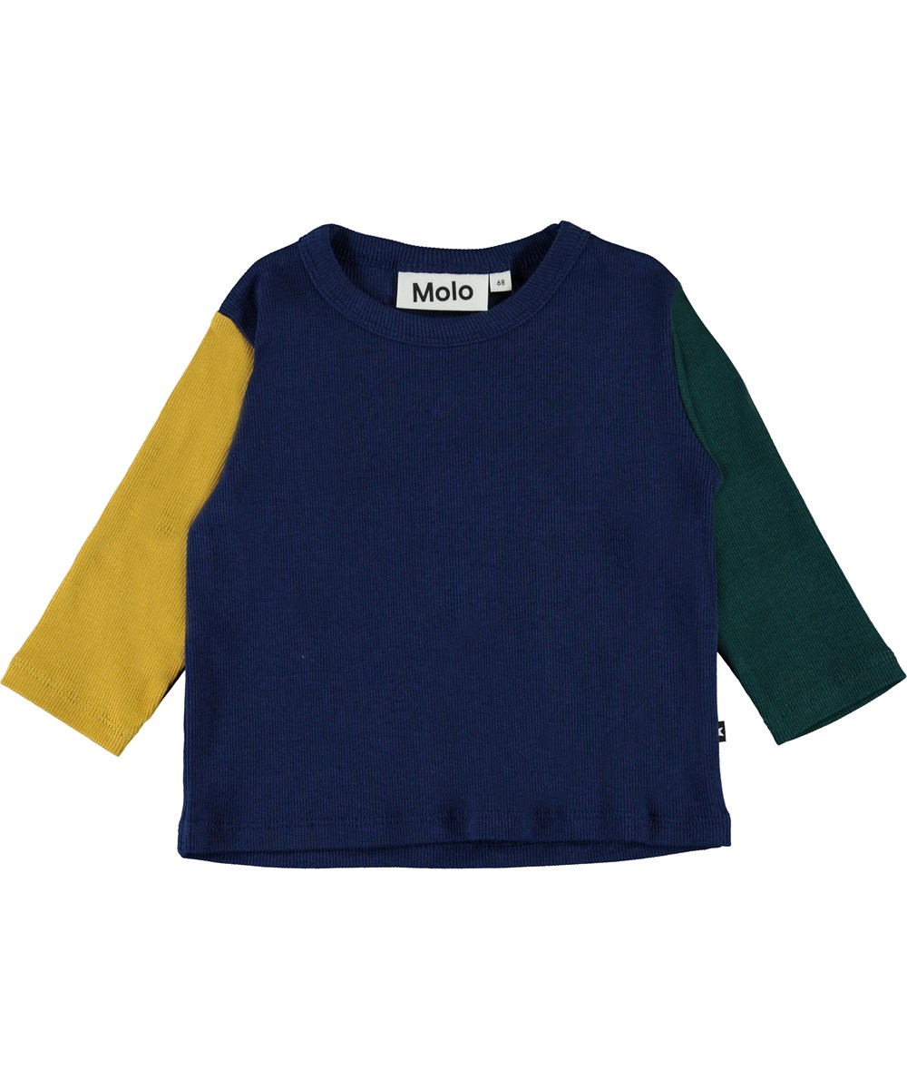 Elvo - Colour Block - Ribbad babytröja med olika färger
