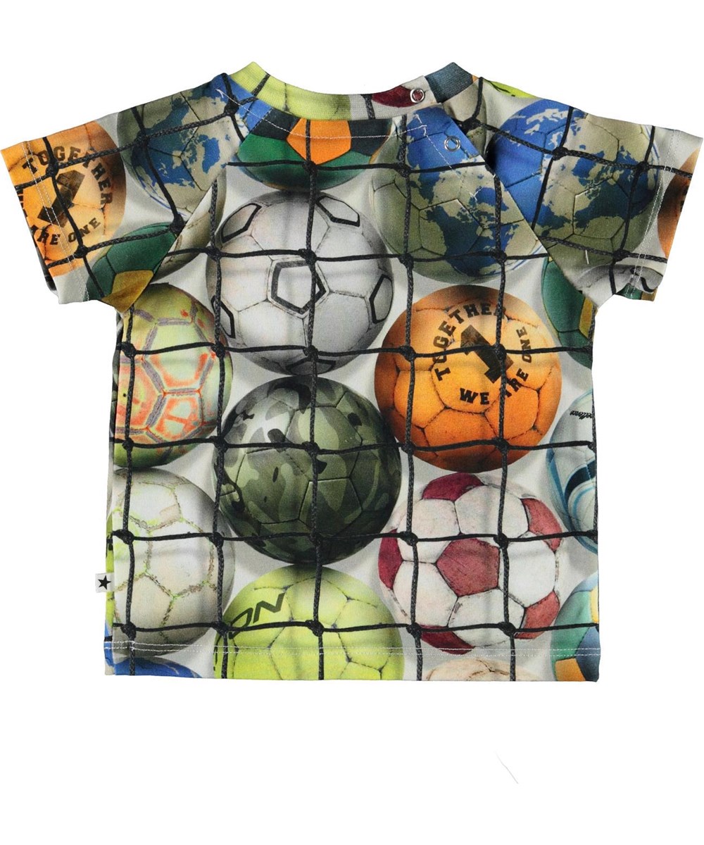 Emmett - Footballs - Ekologisk baby t-shirt med fotbollar