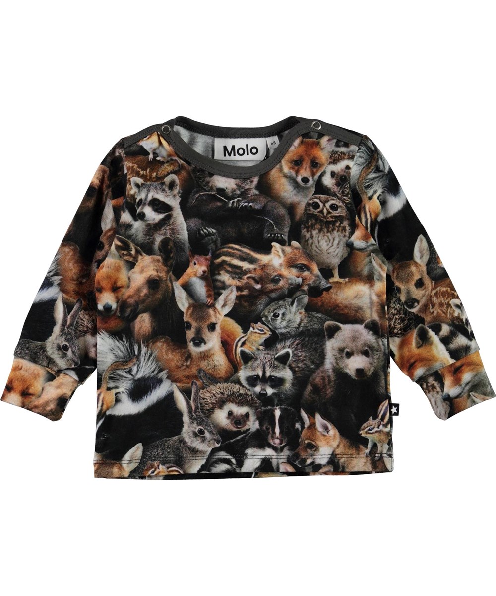 Enez - Forest Animals - Ekologisk babytröja med djur