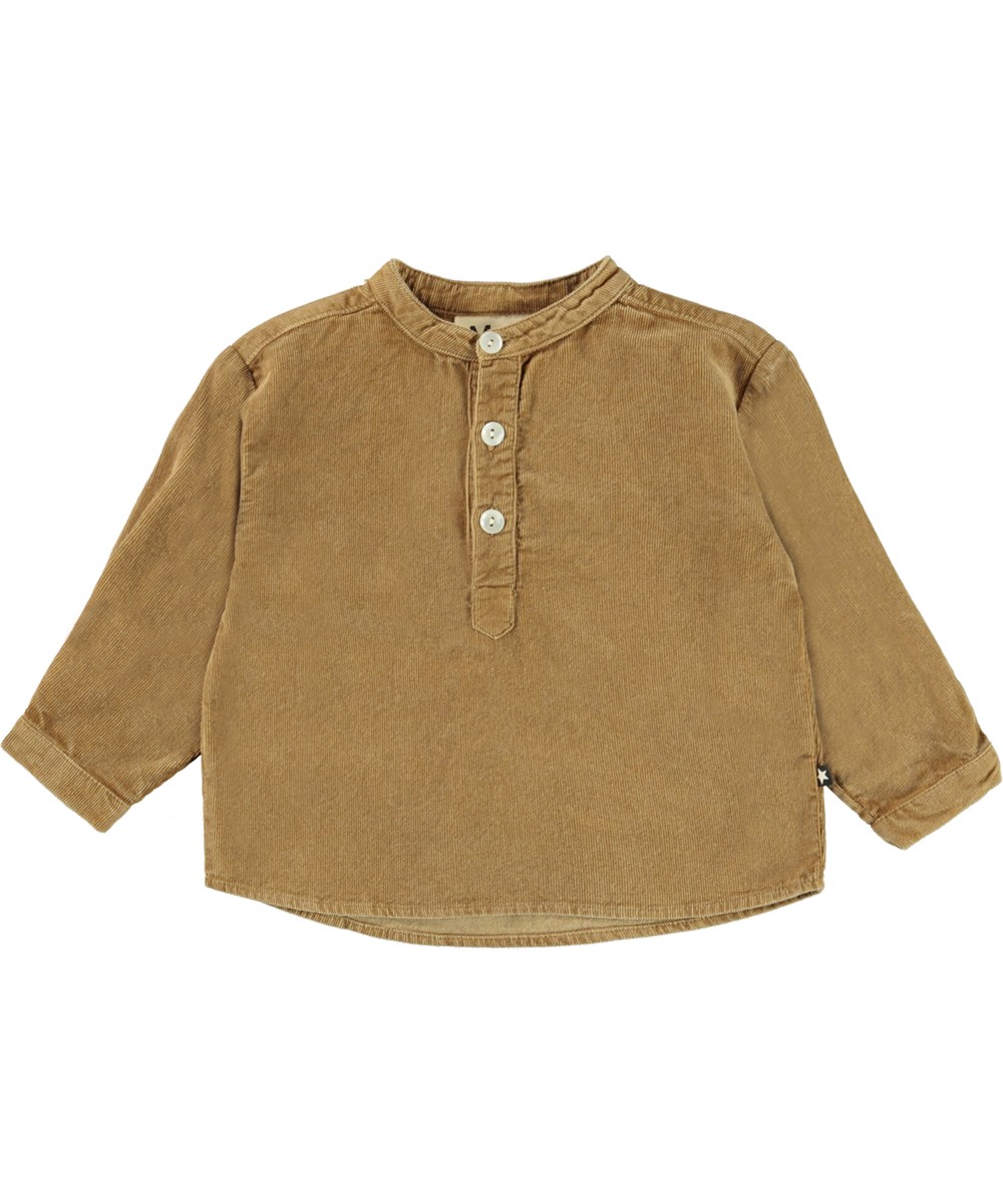 Enoz - Earthy - Ekologisk brun manchester babyskjorta.
