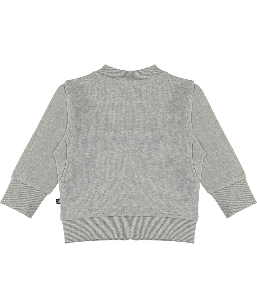 Derek - Grey Melange - Grå baby sweatshirt
