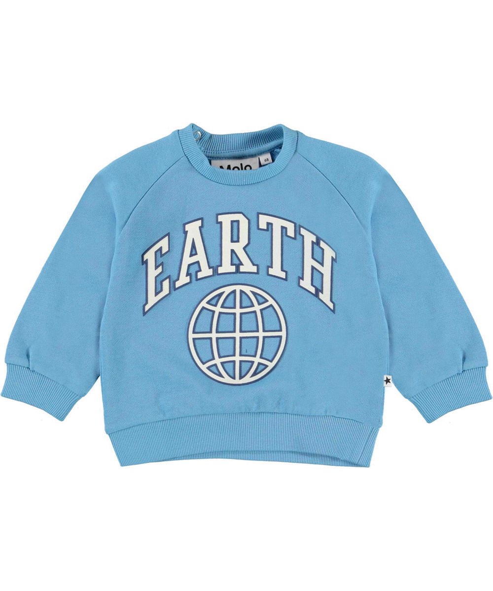 Disc - Heritage Blue - Ekologisk sweatshirt för baby med earth.