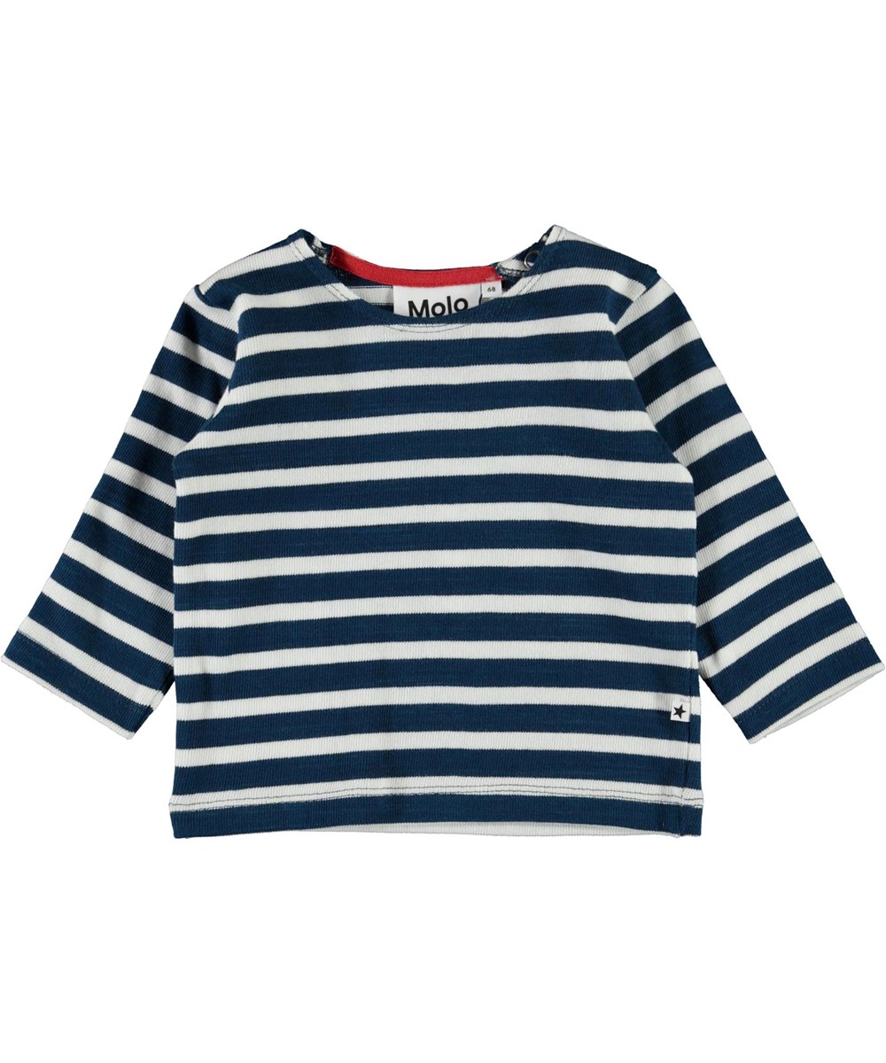 Dosti - Sea Breton - Ekologisk blå och vit tröja till baby 