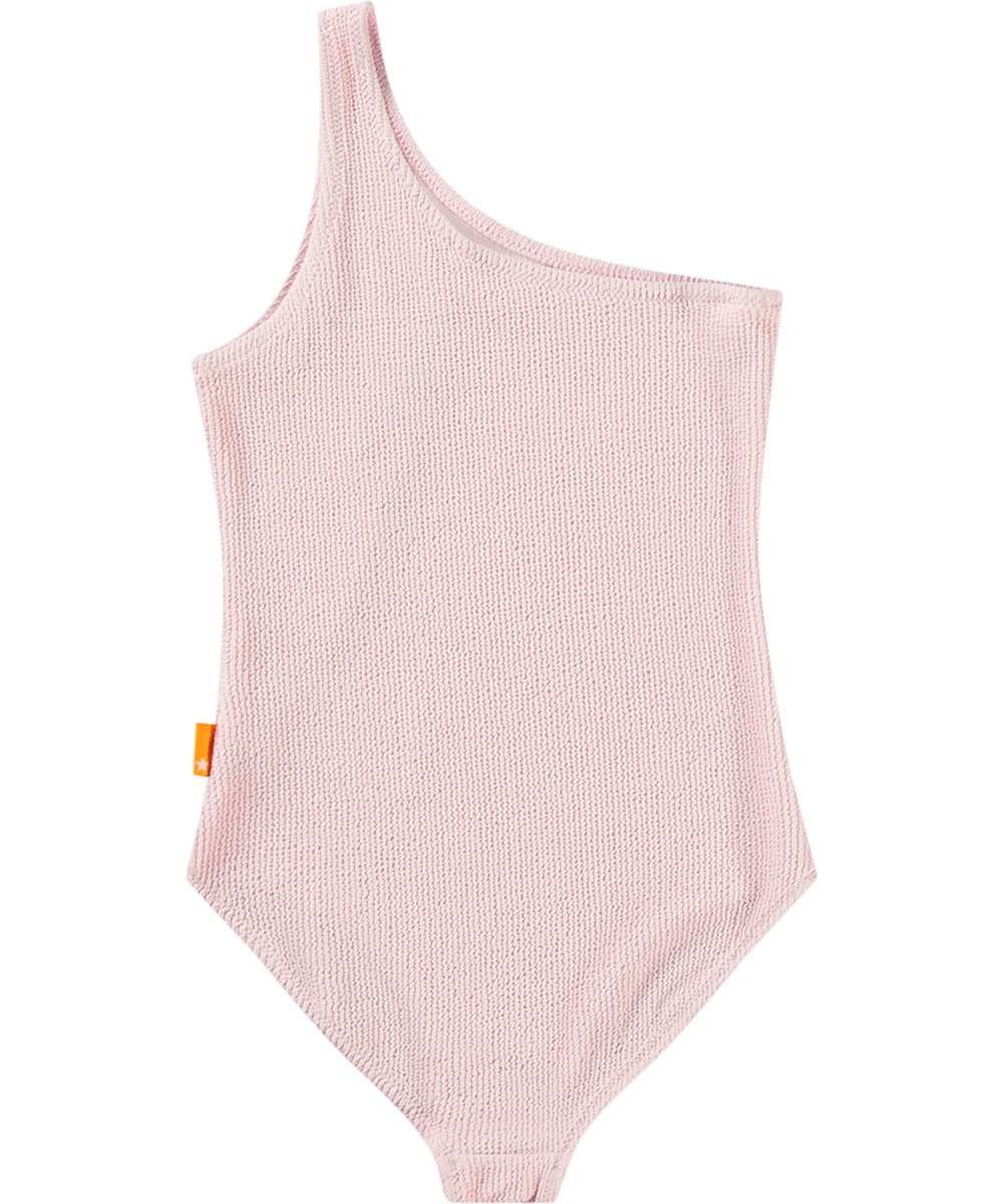 Nai Solid - Pink Glace - Pinker Einteiler-Badeanzug für Kinder mit Textur und UV-Schutz 50+.