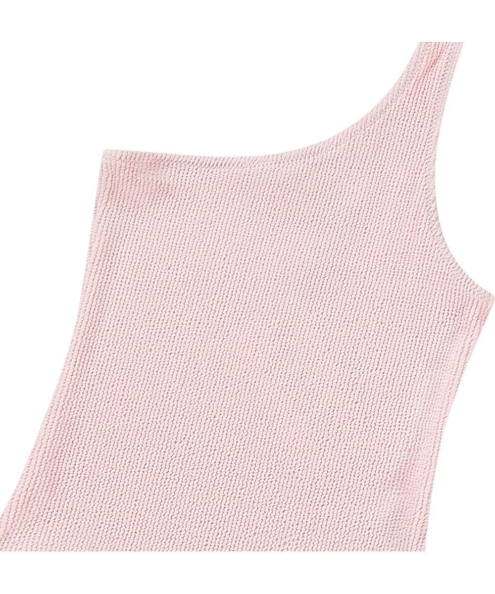 Nai Solid - Pink Glace - Pinker Einteiler-Badeanzug für Kinder mit Textur und UV-Schutz 50+.