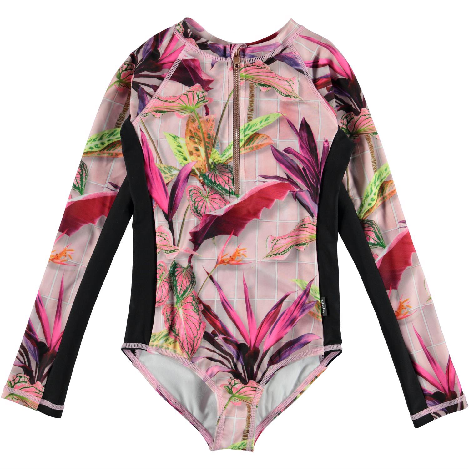 Baby-Mädchen Badeanzug Langarm Mit Reißverschluss & Hut – UV-Schutz, Schnelltrocknend, Für Schwimmbad & Strand