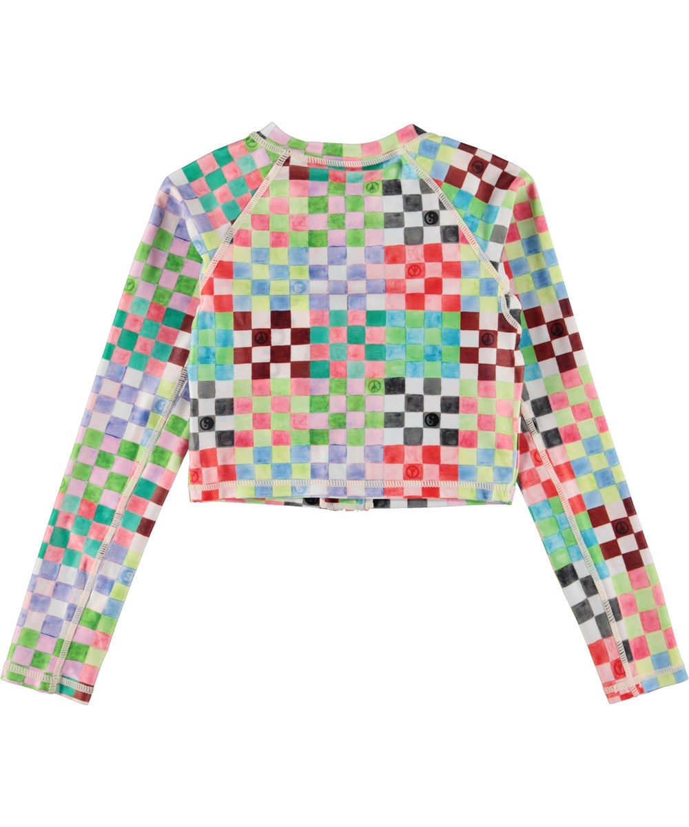 Nellie - Check Petit - Langärmliges Badeshirt mit Karodruck