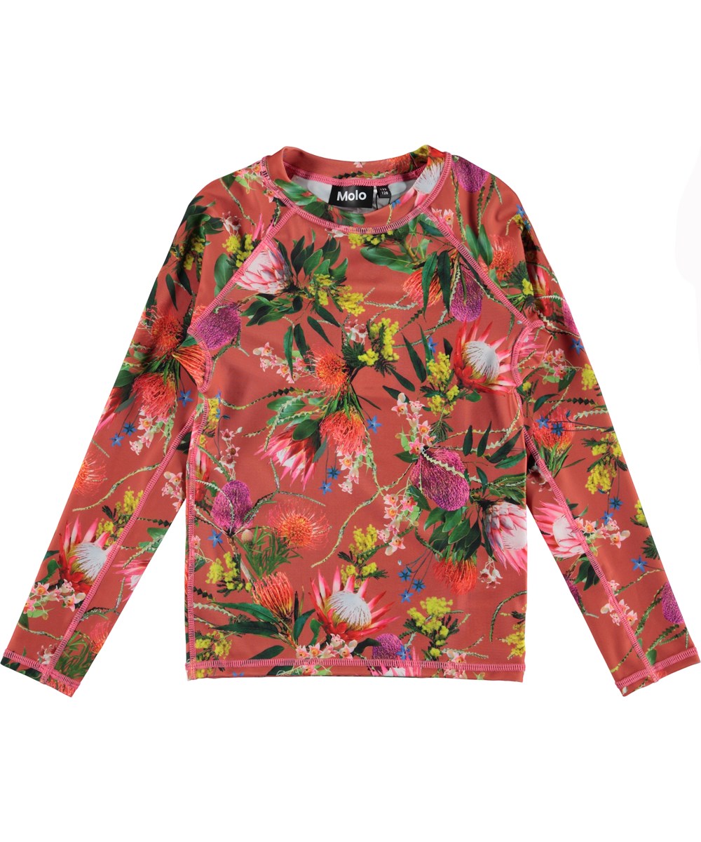 Neptune LS - Australian Flowers - UV Schwimm T-Shirt mit Blumen Print