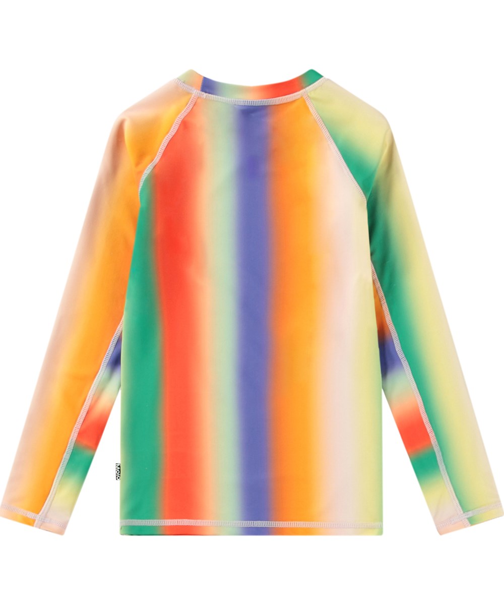 Neptune LS - Smile In Colours - Regenbogenfarbener Rashguard für aktive Kinder aus recyceltem Polyester mit UV-Schutz 50+.