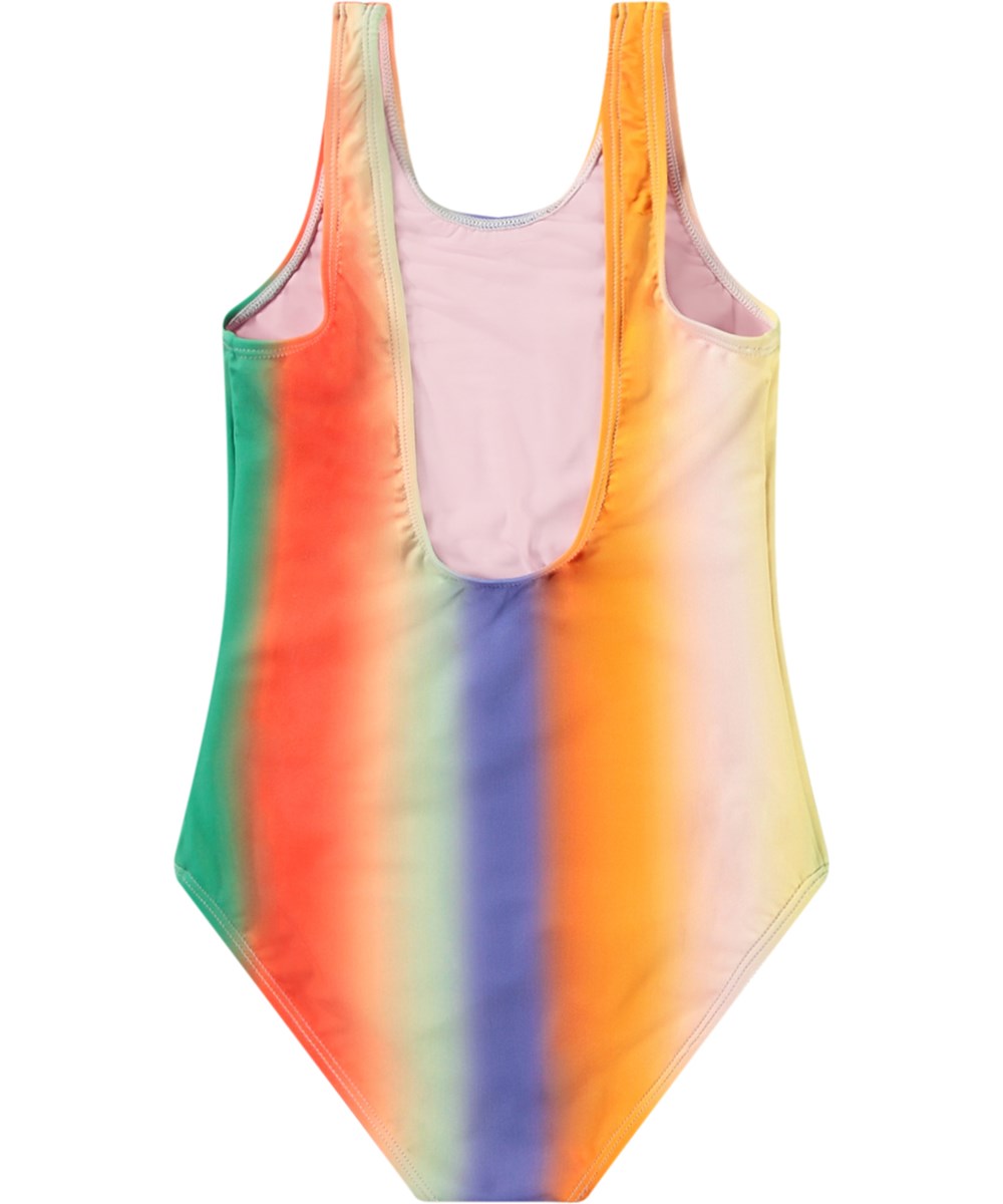 Nika - Smile In Colours - Bunt bedruckter Badeanzug für aktive Kinder aus recyceltem Polyester mit UV-Schutz 50+.