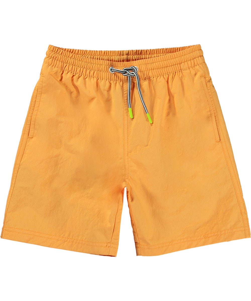 Nilson Solid - Sunset - Orangefarbene Badeshorts mit langen Beinen