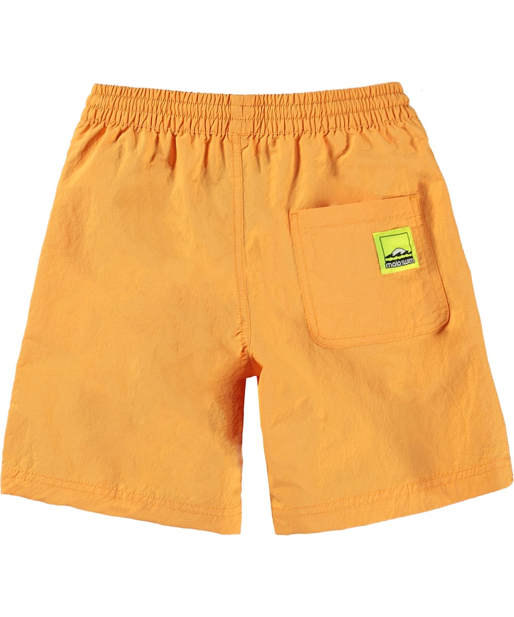 Nilson Solid - Sunset - Orangefarbene Badeshorts mit langen Beinen