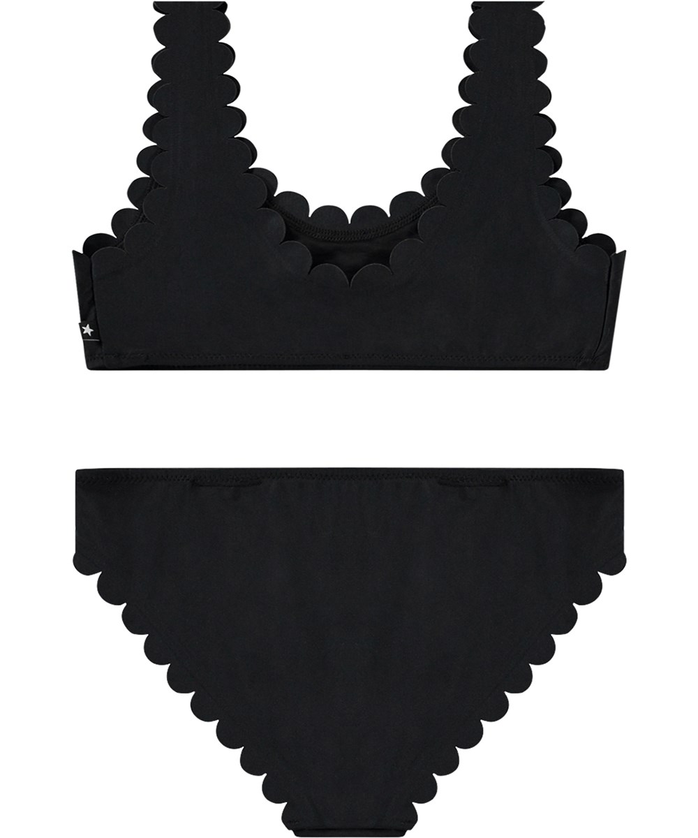 Nolina - Black - Schwarzer Bikini für aktive Kinder aus recyceltem Polyester mit UV-Schutz 50+.