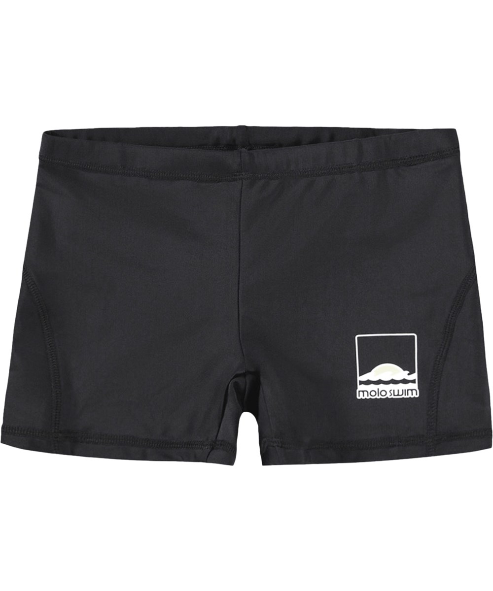 Norton - Black - Sportliche, schwarze Badeshorts für Kinder aus recyceltem Polyester mit UV-Schutz 50+.