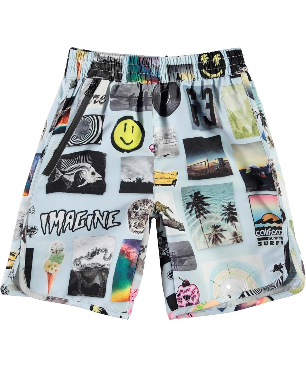 Nox - Summer Scrap Book - UV Badeshorts mit Scrapbook-Print