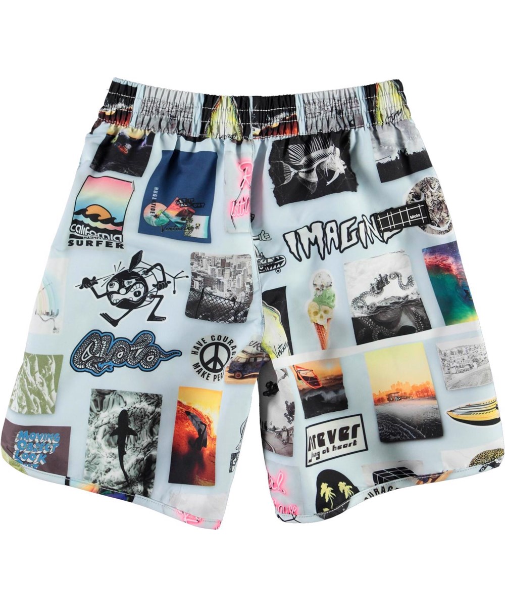 Nox - Summer Scrap Book - UV Badeshorts mit Scrapbook-Print