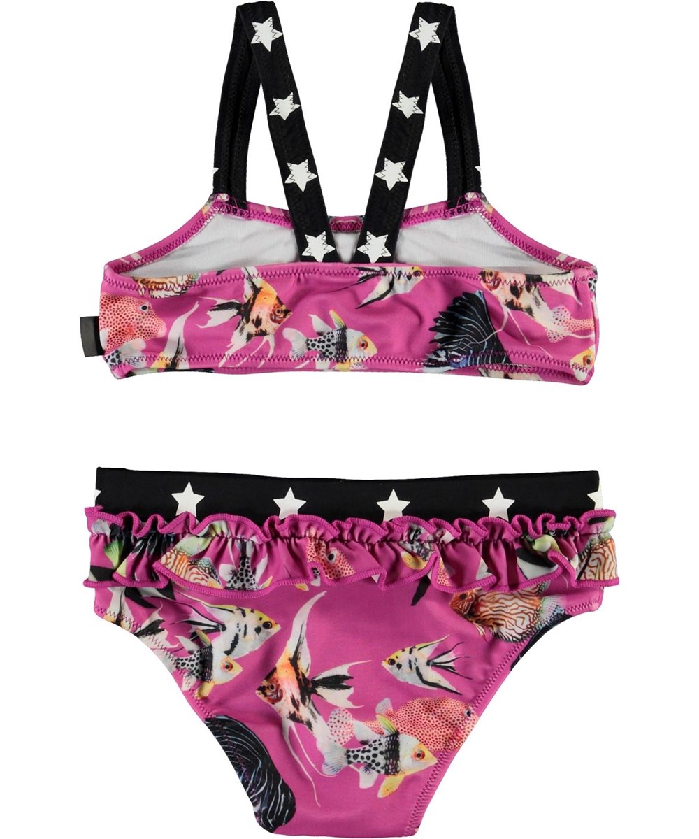 Naila - Beauty Of The Sea - UV fuchsia bikini med fiske print