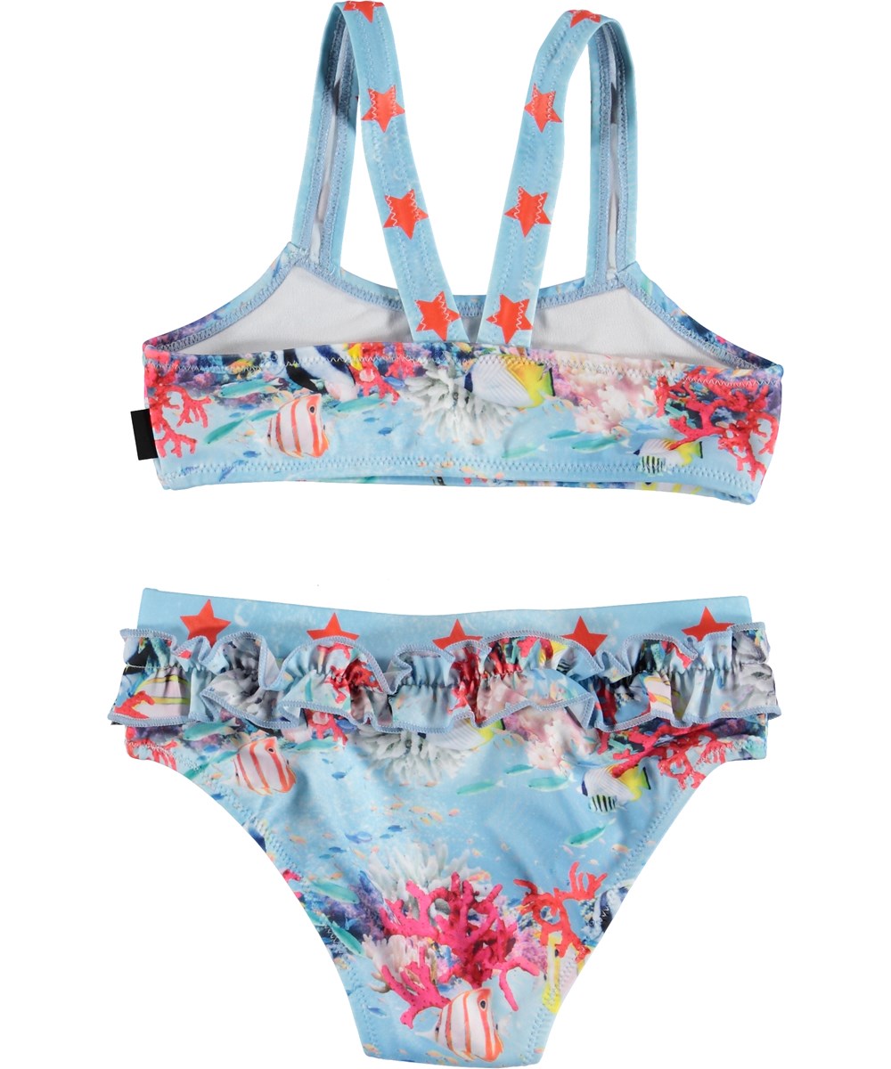 Naila - Energy Check - Lyseblå UV bikini med print af koraler