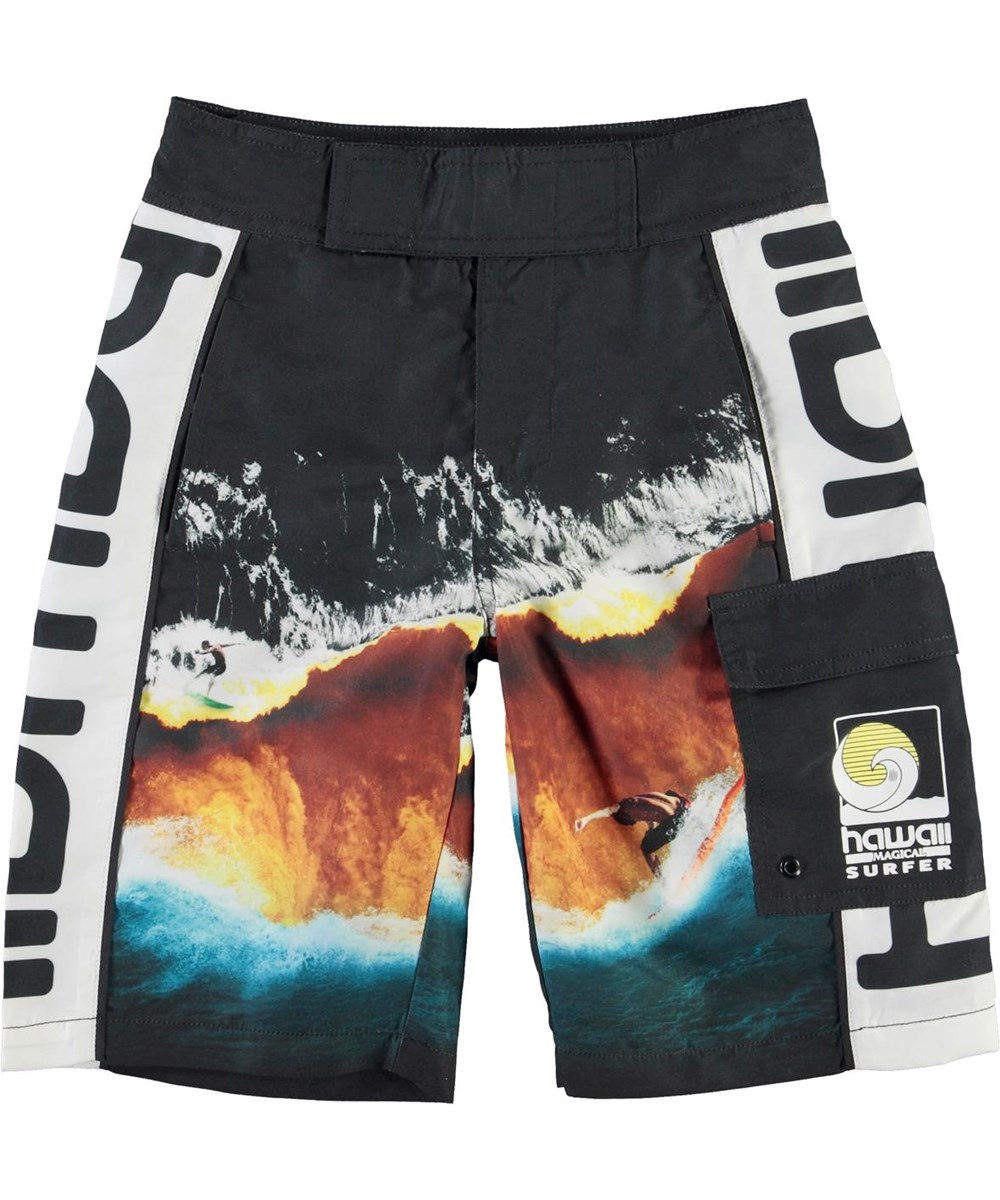 Natan - Colour Block Waves - UV lange badeshorts hawaii