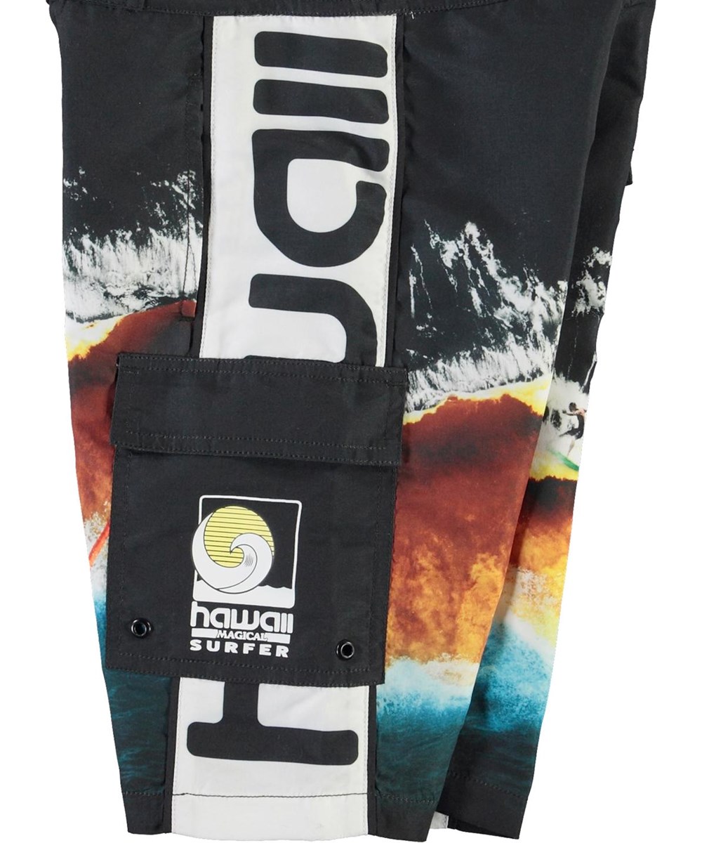 Natan - Colour Block Waves - UV lange badeshorts hawaii