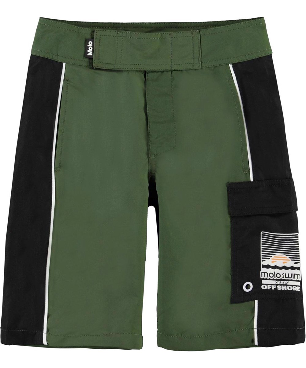 Natan - Palm Green - UV lange badeshorts grøn sort