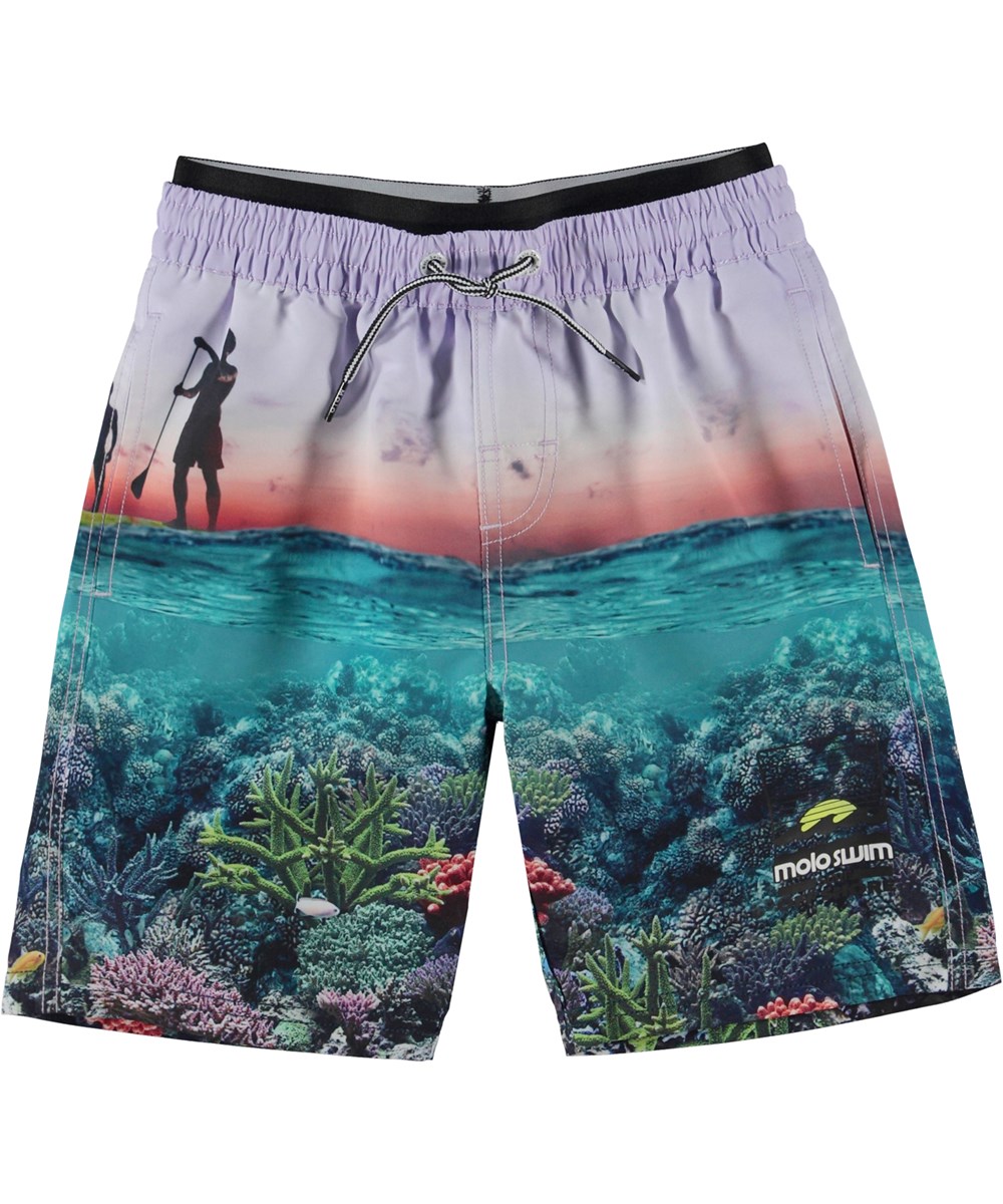Neal - Ocean Explore - Lilla badeshort med paddleboard opg koraler