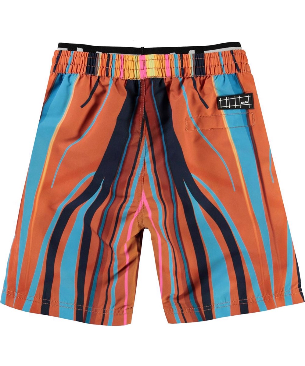 Neal - Power Boat Stripe - UV lange badeshorts speedbåd mønster