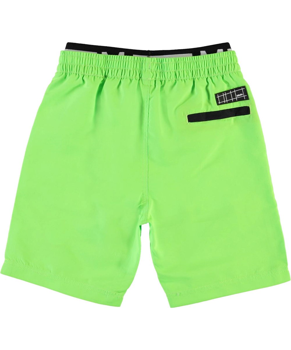 Neal Solid - Scuba Green - UV lange badeshorts i neon grøn