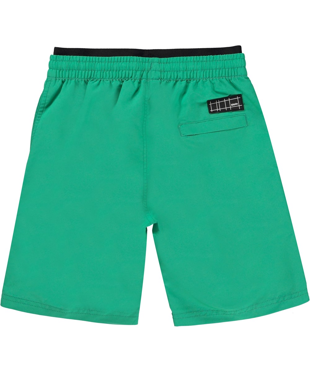 Neal - Surf Green - Grønne badeshort med længde og løs pasform